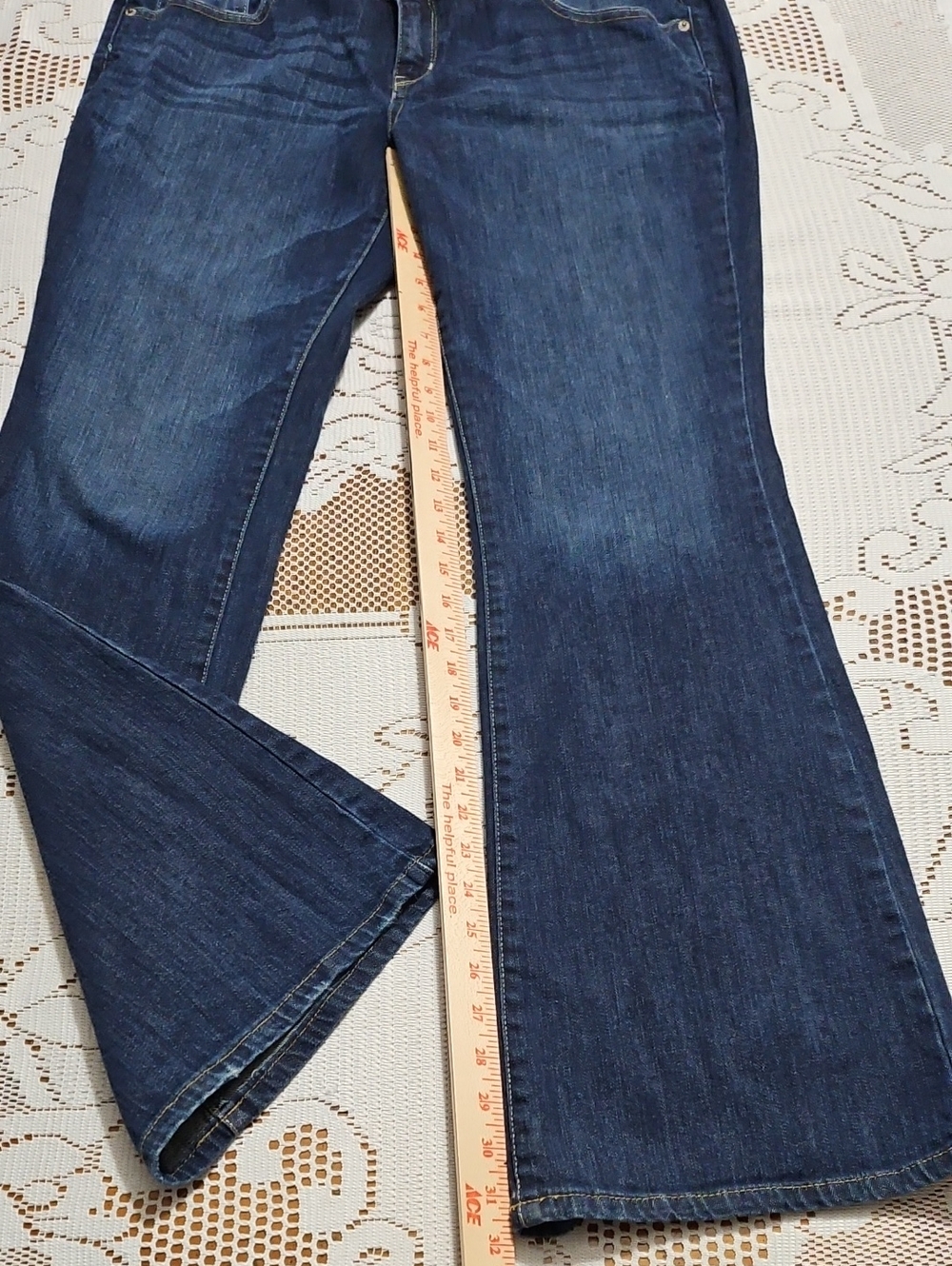 Aeropostale Hailey Flare Jeans 15/16 Long Dark Wash Denim - Picture 2 of 9